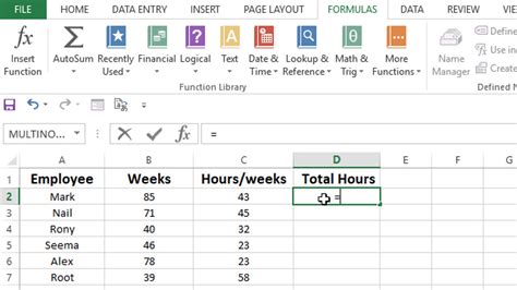 Multiplying Columns in Excel