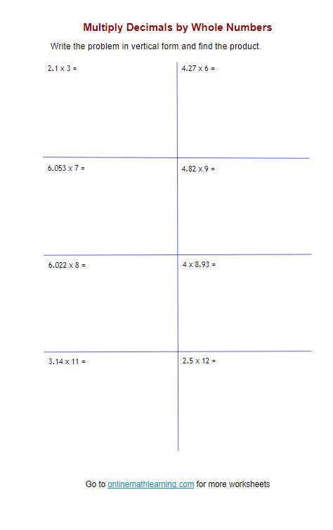 Multiplying Decimals with Whole Numbers Example 5