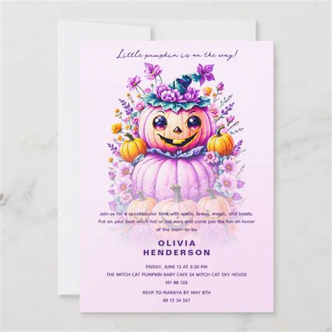 Mummy's Little Pumpkin Halloween Baby Shower Invitation