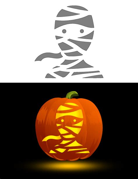 Mummy's Revenge Pumpkin Carving Template