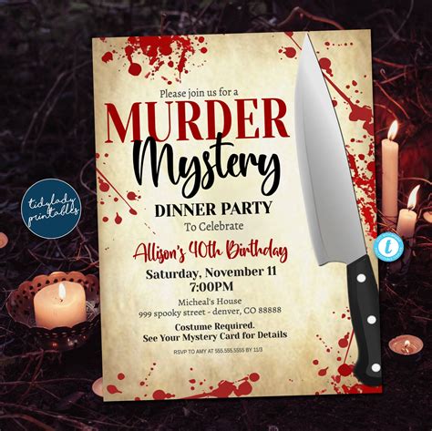 Murder Mystery Dinner Invitations