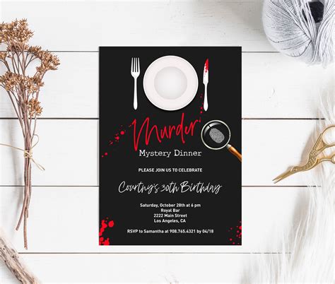 Murder Mystery Dinner Party Invitation Templates