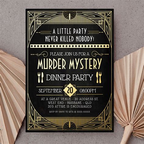 Murder Mystery Dinner Party Invitations