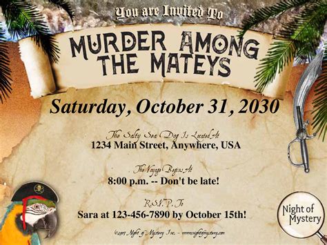 Murder Mystery Invitation Examples