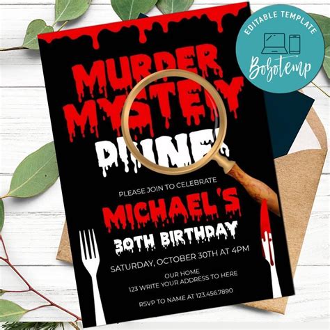 Murder Mystery Invitation Template 1