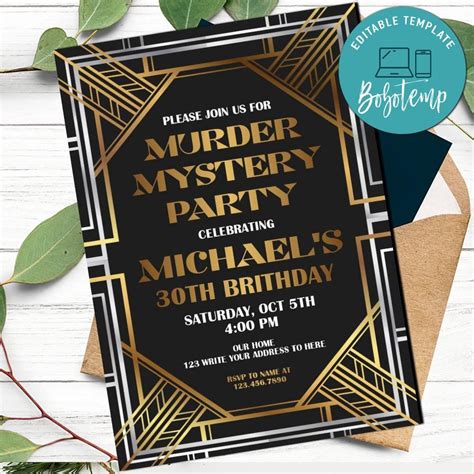 Murder Mystery Party Invitation Templates