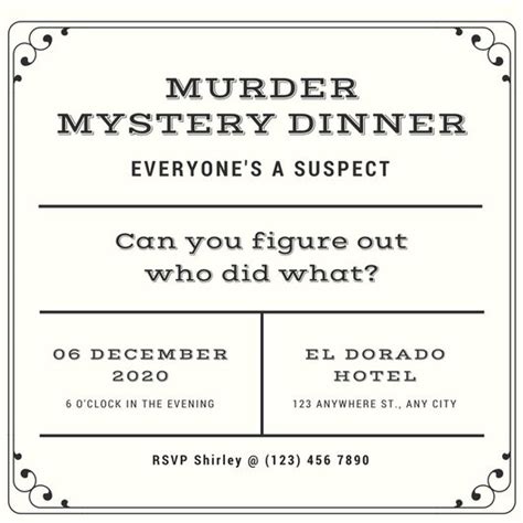 Murder Mystery Template Example