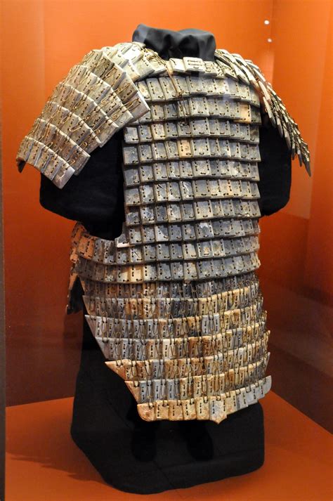 Museum exhibit of ancient Chinese armor