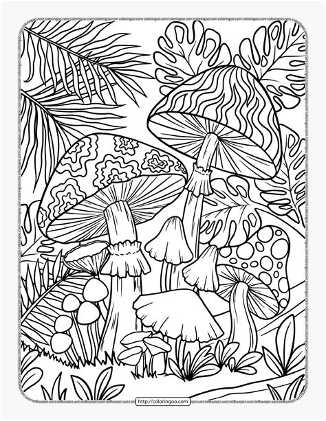 Mushroom forest coloring page gallery