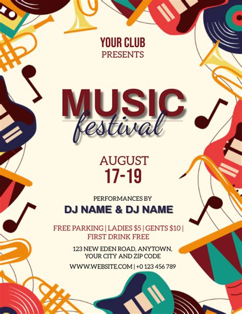 Music Festival Flyer Template Design Gallery Image 4