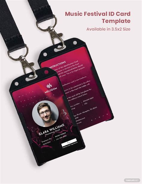 Music Festival ID Card Template