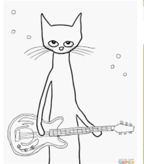 Music for kids with Pete the Cat guitar template