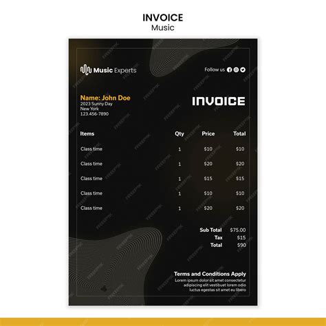 Music Invoice Template Sample 5