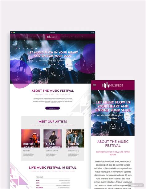 Music Landing Page Template 7