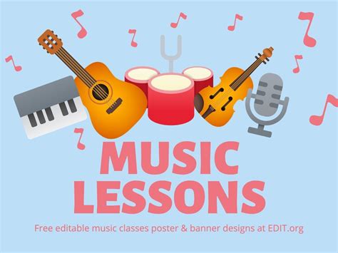 Music Lessons for Adults Flyer Template