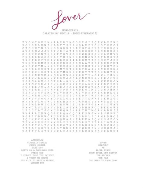 Music Lover's Word Search