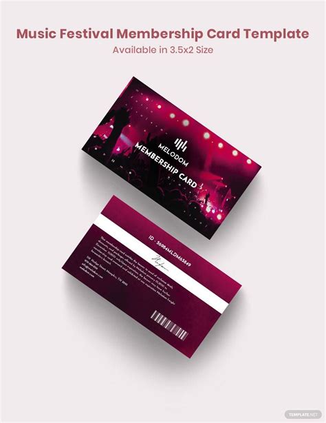 Music Membership Card Template