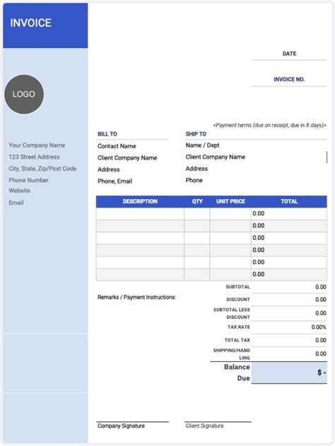 Music publishing invoice template