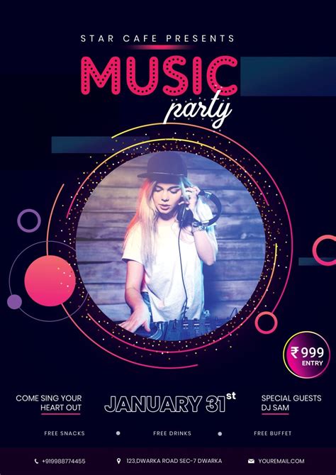 Music Video Flyer Template Design 9