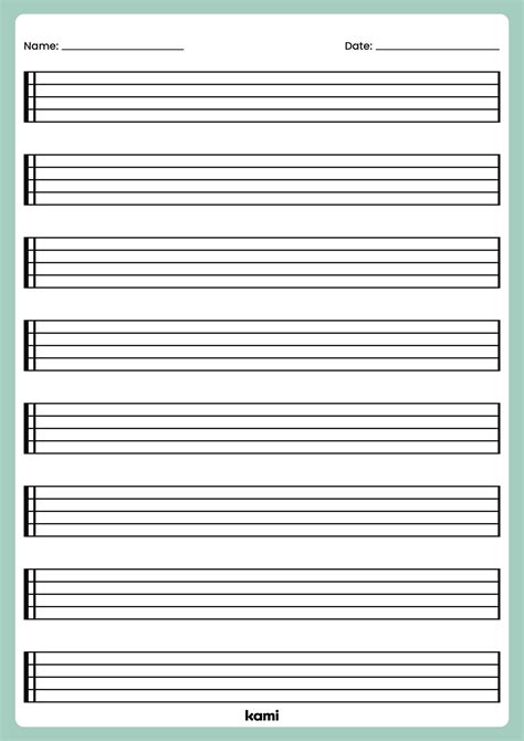 A violin sheet music template with two staves