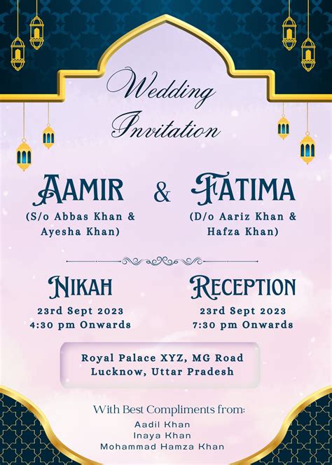 Muslim Wedding Card Design Templates