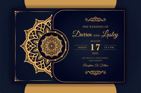 Muslim Wedding Card Templates with Arabic Calligraphy