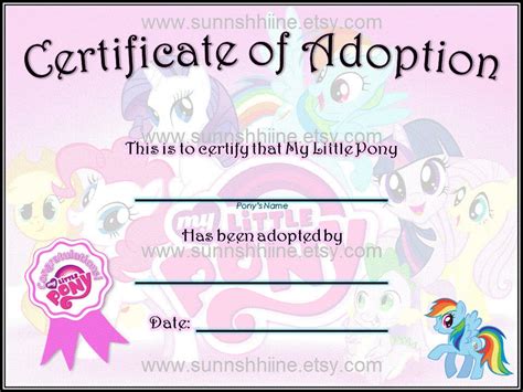 My Little Pony Certificate of Achievement Image