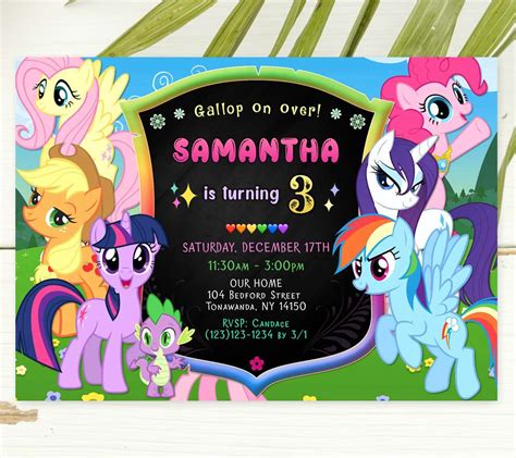 My Little Pony Party Invitations and Decorations