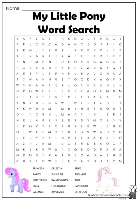 My Little Pony Word Search Image