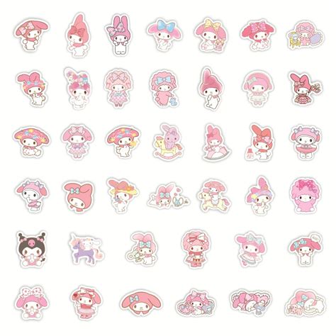 My Melody stickers with bow in various colors