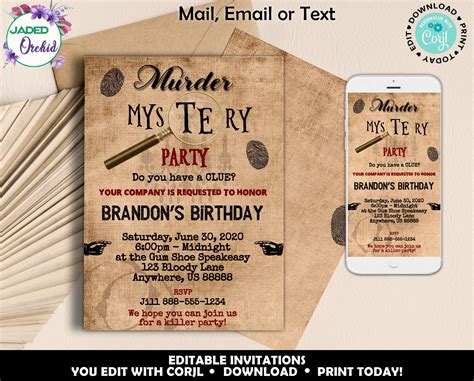 Mystery Party Invitation Designs