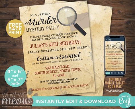 Mystery Party Invitation Ideas for Adults