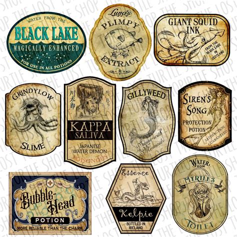 Mystical potion labels