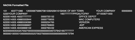 Nacha file data