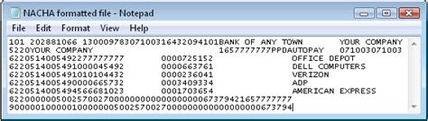 Nacha file security example