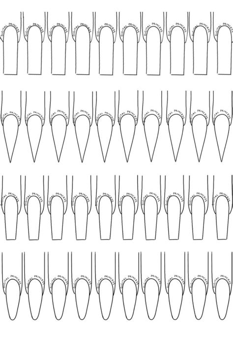 Nail Art Template Design Printable Stickers And Guides