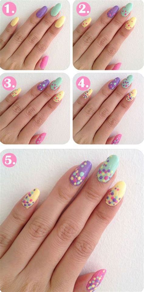 Nail art tutorial with step-by-step instructions