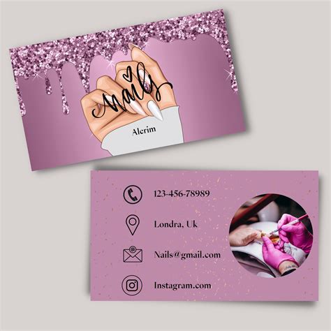 Nail Business Cards Templates and Designs