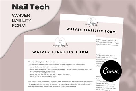 nail salon waiver form template