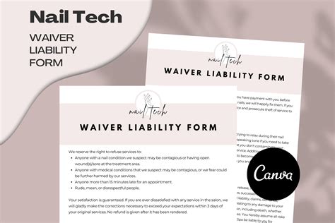 Nail Salon Waiver Form Template Sample 10