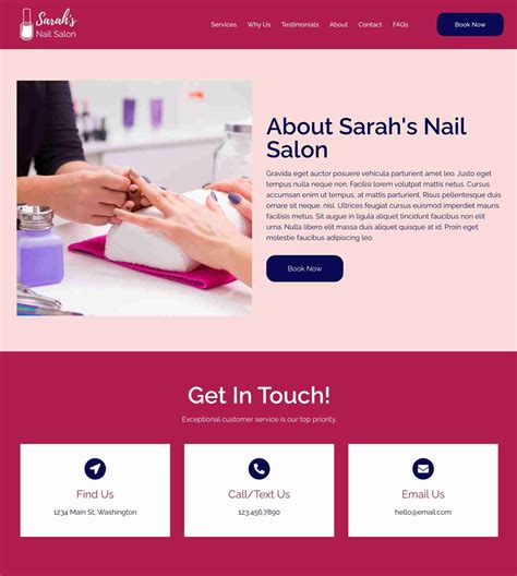 Nail salon website template by CSS Templates