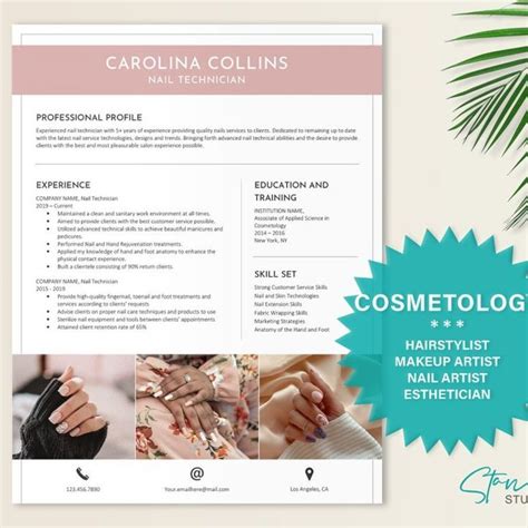 Nail Technician Resume Template Example 7