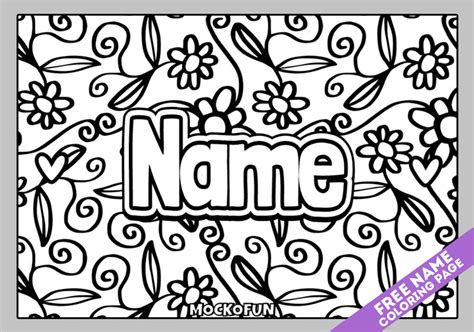 Name Coloring Pages for Preschoolers