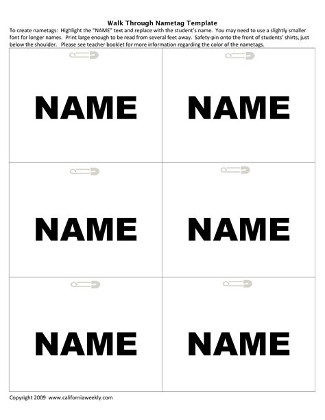 Cute Name Tag Template 4