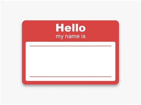 Name Tag Template Example 1