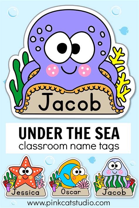 Name Tags for Classrooms Under The Sea