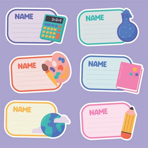 Printable student name tags for school