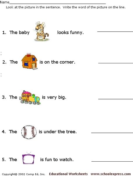 Name the Picture Worksheet Ideas Gallery