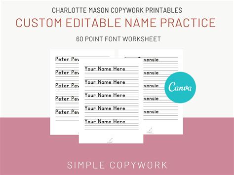 Name Tracing Template in Canva