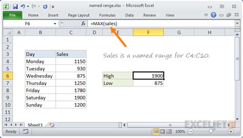 Named Range Column Index Example 3